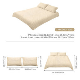 Darphe 3Pcs Coffee Super King Size Warm Polyester Duvet Cover Pillowcase Set - thumbnail 8
