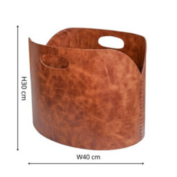 Ivyline Tan Faux Leather Log Bucket H30Cm W40Cm - thumbnail 2