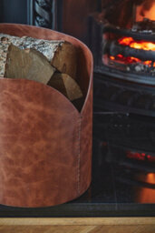 Ivyline Tan Faux Leather Log Bucket H30Cm W40Cm - thumbnail 6