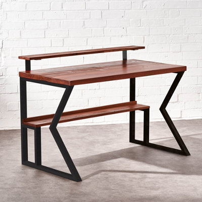 Timber Foundry Reclaimed Wood Desk With Shelf L100 X W62 X H75Cm, Natural - image 1