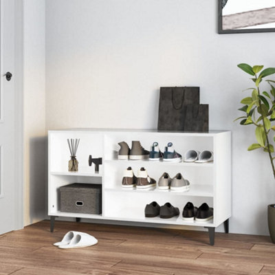 Walplus Shoe Cabinet High Gloss White 102X36X60 Cm Engineered Wood - image 1