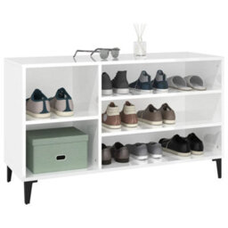 Walplus Shoe Cabinet High Gloss White 102X36X60 Cm Engineered Wood - thumbnail 4