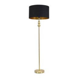 Valuelights Marissa Gold Stacked Ball Floor Lamp With Black/gold Shade - Led Bulb Included - thumbnail 2