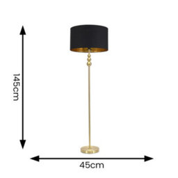 Valuelights Marissa Gold Stacked Ball Floor Lamp With Black/gold Shade - Led Bulb Included - thumbnail 6