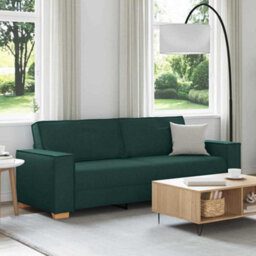 Vidaxl 3-Seater Sofa With Cushion Dark Green Fabric