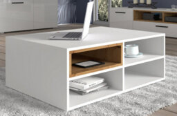 Arte Anette M Artisan Oak & White Matte Coffee Table - Industrial Loft Style - 700mm X 370 mm X 940mm - thumbnail 2