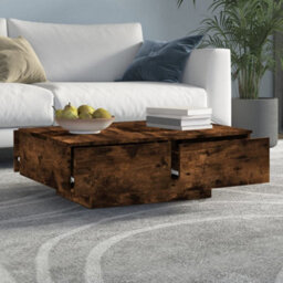 Berkfield Stylish Coffee Table Smoked Oak 90X60X31 Cm Engineered Wood - thumbnail 3