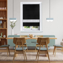 Lister Cartwright Diamante Roller Blinds For Windows - 90 X 165 Cm - Easy To Fit Child Safety Included - Black - thumbnail 3