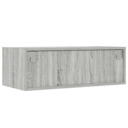 Berkfield Tv Cabinet With Led Lights Grey Sonoma 75X35.5X25 Cm - thumbnail 9