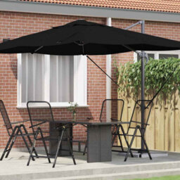 Berkfield Modern Cantilever Roma Parasol Black 352X251X260 Cm Aluminium - thumbnail 2