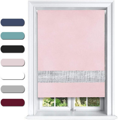 Lister Cartwright Diamante Roller Blinds For Windows - 90 X 165 Cm - Easy To Fit Child Safety Included - Pink - image 1