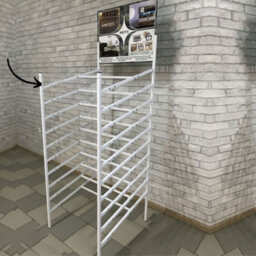Novecrafto White Wall Panel Stand With 10 Shelves - Metal Showroom Shop Fitting Versatile Display Rack - thumbnail 1