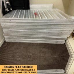 Novecrafto White Wall Panel Stand With 10 Shelves - Metal Showroom Shop Fitting Versatile Display Rack - thumbnail 7