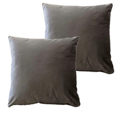 Matte Velvet Cushion Cover In Charcoal