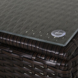 Outsunny 3 Pcs Rattan Lounger Recliner Bed Garden Furniture Set W/ Side Table - thumbnail 8
