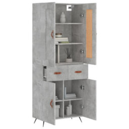 Berkfield Highboard Concrete Grey 69.5X34X180 Cm Engineered Wood - thumbnail 3