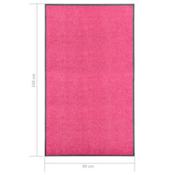 Berkfield Doormat Washable Pink 90X150 Cm - thumbnail 6