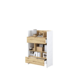 Arte Bed Concept White Matt And Oak Artisan Sideboard Cabinet 92Cm - thumbnail 3