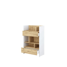Arte Bed Concept White Matt And Oak Artisan Sideboard Cabinet 92Cm - thumbnail 2