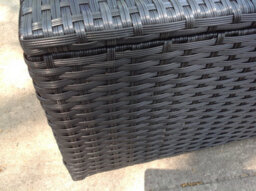 Fimous Rattan Oblong Rectangular Tea Coffee Table Outdoor Garden Furniture Patio Furniture Black - thumbnail 4