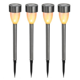 8 X Stainless Steel Solar Powered Led Bollard Post Lights Outdoor Garden Fence - thumbnail 1