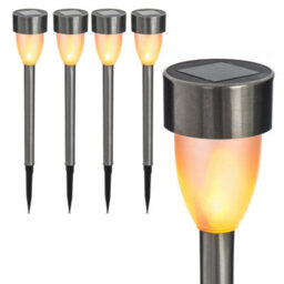 8 X Stainless Steel Solar Powered Led Bollard Post Lights Outdoor Garden Fence - thumbnail 2