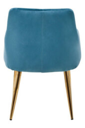 Orsina Light Blue Velvet Angular Dining Chair, Gold Finish Accent Chair,decorative Chair,kitchen Chair,patio Chair - thumbnail 4