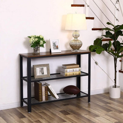 Songmics Vasagle Industrial Console Table, Hallway Table With 2 Mesh Shelves, Side Table And Sideboard, Living Room, Corridor - image 1