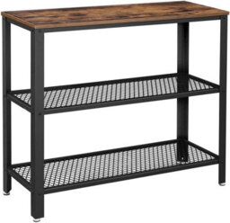 Songmics Vasagle Industrial Console Table, Hallway Table With 2 Mesh Shelves, Side Table And Sideboard, Living Room, Corridor - thumbnail 4