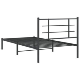 Berkfield Metal Bed Frame Without Mattress With Headboard Black 107X203Cm - thumbnail 7