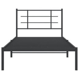 Berkfield Metal Bed Frame Without Mattress With Headboard Black 107X203Cm - thumbnail 5