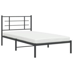 Berkfield Metal Bed Frame Without Mattress With Headboard Black 107X203Cm - thumbnail 4