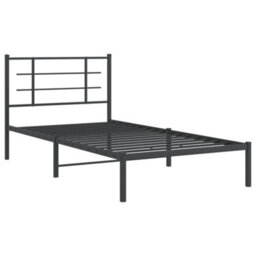 Berkfield Metal Bed Frame Without Mattress With Headboard Black 107X203Cm - thumbnail 3