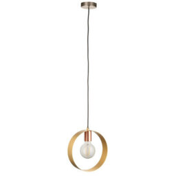 Luminosa Lighting Luminosa Hoop Single Pendant Ceiling Lamp, Brushed Brass, Nickel, Copper Plate - thumbnail 6