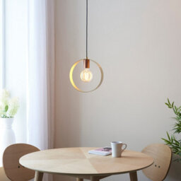Luminosa Lighting Luminosa Hoop Single Pendant Ceiling Lamp, Brushed Brass, Nickel, Copper Plate - thumbnail 4