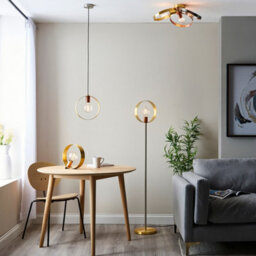 Luminosa Lighting Luminosa Hoop Single Pendant Ceiling Lamp, Brushed Brass, Nickel, Copper Plate - thumbnail 3
