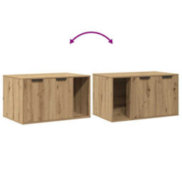 Vidaxl Cat Litter Box Enclosure Artisian Oak 80X50X45 Cm Engineered Wood - thumbnail 8