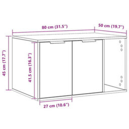 Vidaxl Cat Litter Box Enclosure Artisian Oak 80X50X45 Cm Engineered Wood - thumbnail 3