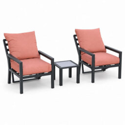 Shatchi 4 Seater 5 Piece Aluminium Garden Sofa Dining Set With Gas Lift Table, Ottoman Bench & Terracotta Cushions - thumbnail 3
