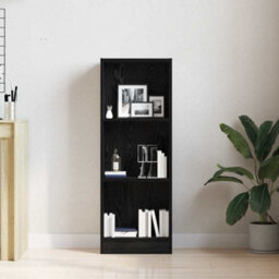 Berkfield Modern Bookcase Black Oak 40X24X109 Cm Engineered Wood - thumbnail 3