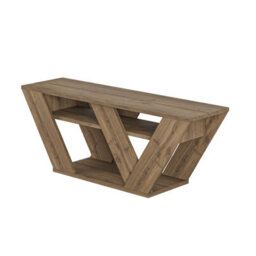 "Decortie Pipralla Modern Tv Stand Unit With Shelves For Up To 43"" Tvs Dark Oak Effect 110Cm" - thumbnail 2