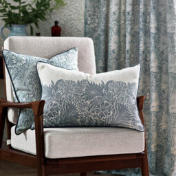 Morris & Co Marigold Embroidered Velvet Cushion Cover - thumbnail 5