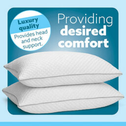 Aamira Cooling Memory Foam Pillow 70X45Cm Adjustable Orthopaedic Support Washable Cover 2 Pack - thumbnail 3