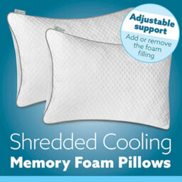 Aamira Cooling Memory Foam Pillow 70X45Cm Adjustable Orthopaedic Support Washable Cover 2 Pack - thumbnail 9