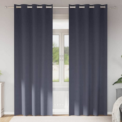 Berkfield Curtains With Curtains 2 Pcs Anthracite 260 X 140 Cm Polyester - image 1