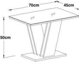 Furneo Glass Coffee Side Table White And Grey Modern Living Room Furniture - thumbnail 2