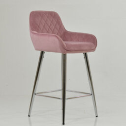Lakeland Furniture Carson Pink Velvet Chrome Fixed Leg Base Bar Stool - thumbnail 4
