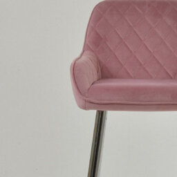 Lakeland Furniture Carson Pink Velvet Chrome Fixed Leg Base Bar Stool - thumbnail 7