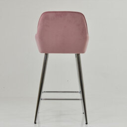 Lakeland Furniture Carson Pink Velvet Chrome Fixed Leg Base Bar Stool - thumbnail 6