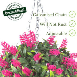 Best Artificial  28Cm Pink Lush Lavender Hanging Basket Flower Topiary Ball - Suitable For Outdoor Use - Weather & Fade Resistant - thumbnail 3